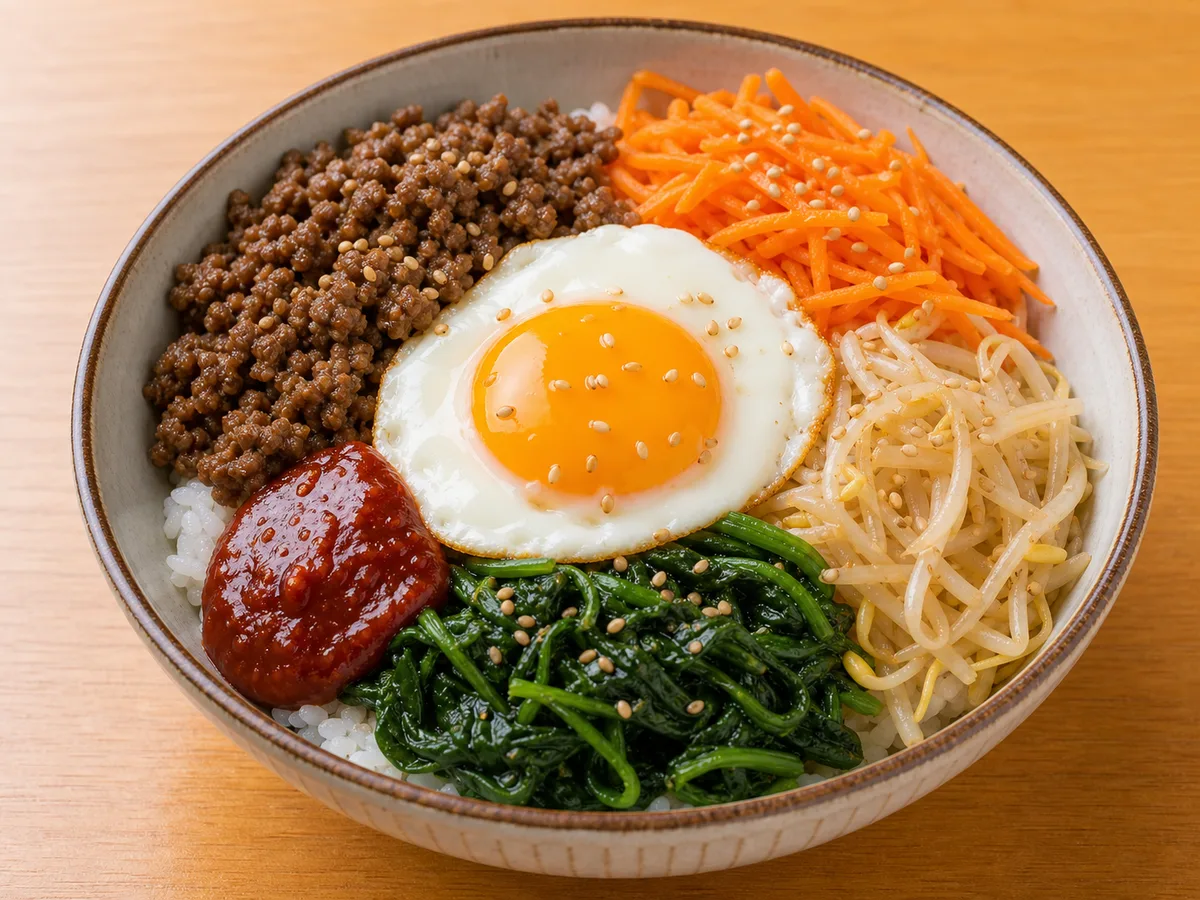 ビビンバ風丼の完成写真
