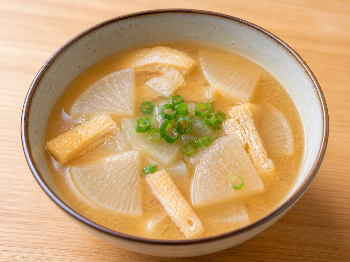 大根と油揚げの味噌汁の完成写真