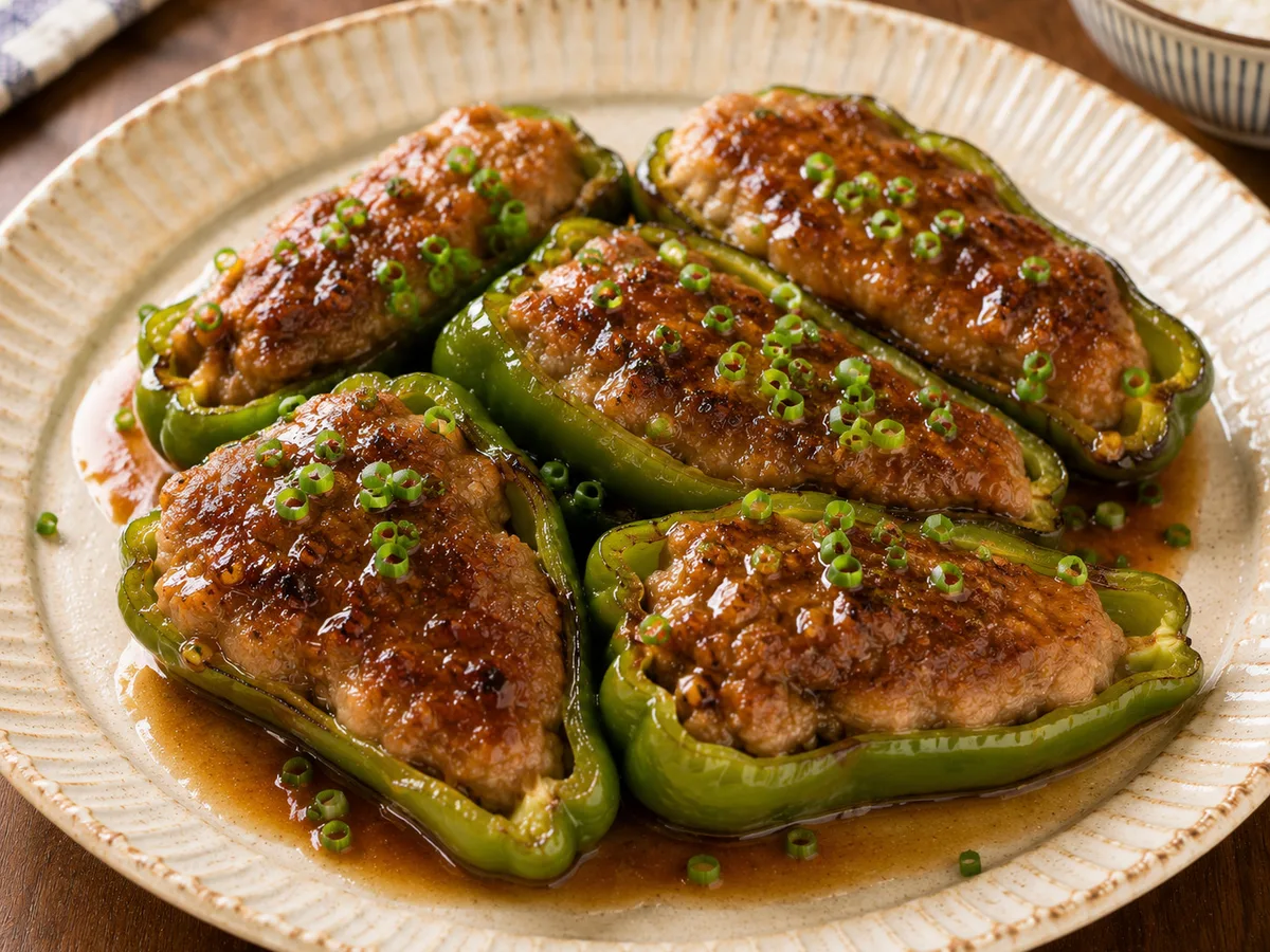 ピーマンの肉詰めの完成写真